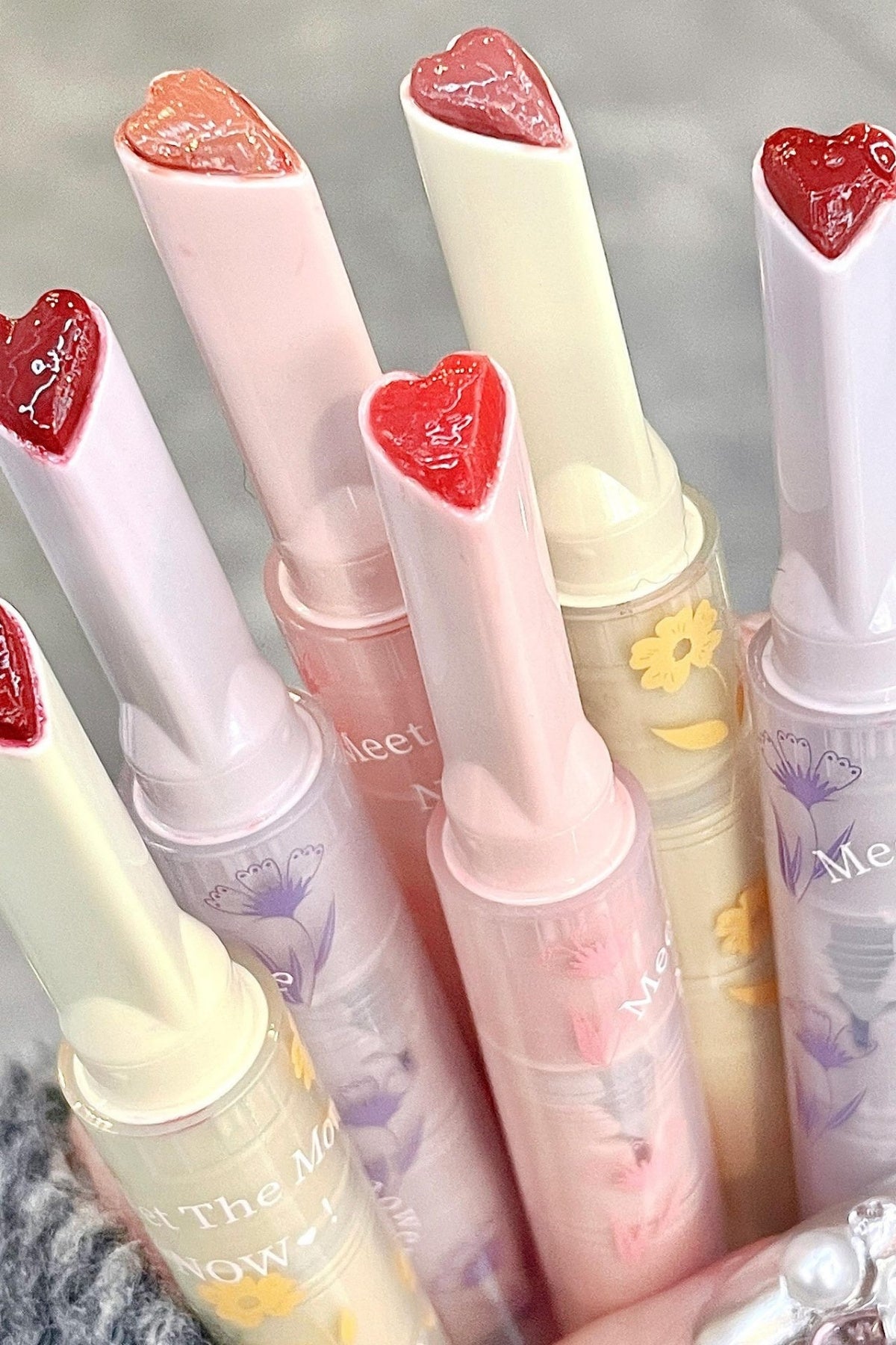 Çiçekli Kalpli Jelly Stick Ruj, Flortte Lipstick