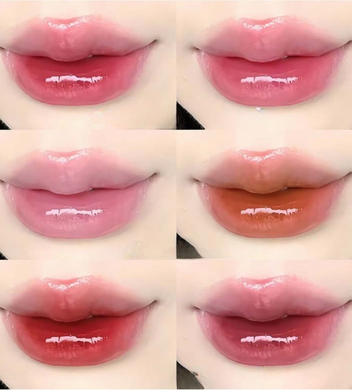 6 Renkli Dudak Parlatıcısı, Parlak Cam Görünümlü Lip Gloss & Dudak Tinti
