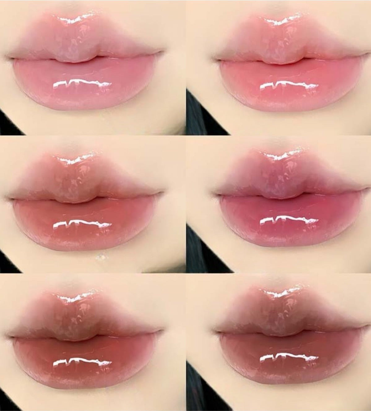6 Renkli Dudak Parlatıcısı, Parlak Cam Görünümlü Lip Gloss & Dudak Tinti