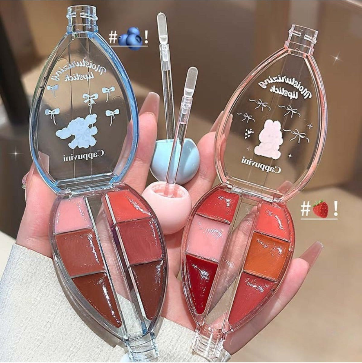 6 Renkli Dudak Parlatıcısı, Parlak Cam Görünümlü Lip Gloss & Dudak Tinti