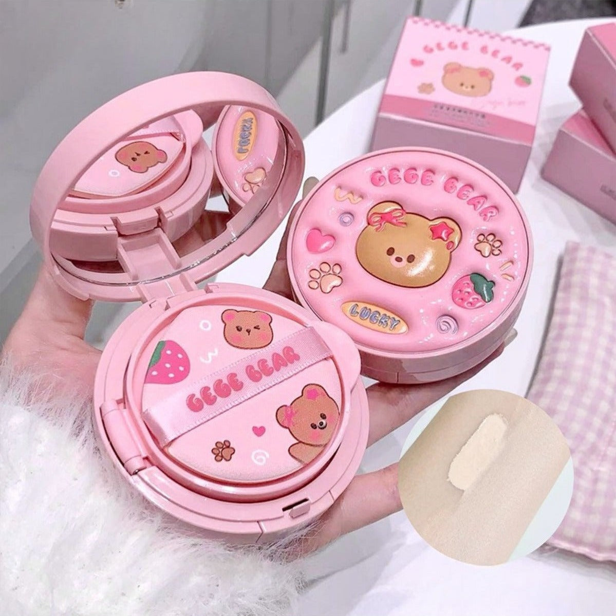 Ayıcıklı Nude Efektli Cushion Parlak Fondöten