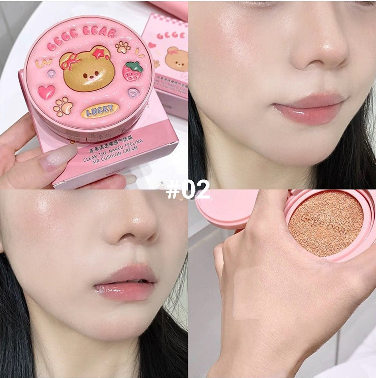 Ayıcıklı Nude Efektli Cushion Parlak Fondöten