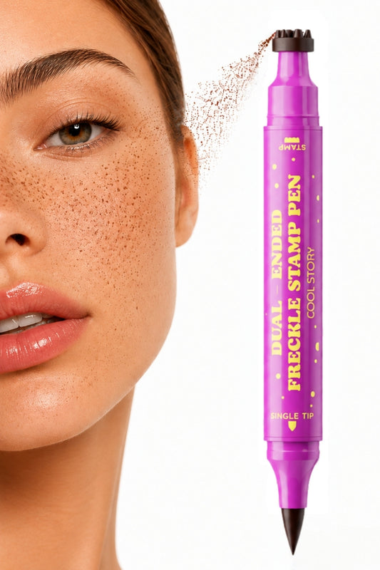 Freckle Stamp Pen Çil Kalemi Çift Uçlu Suya Dayanıklı Doğal Çil Görünümü