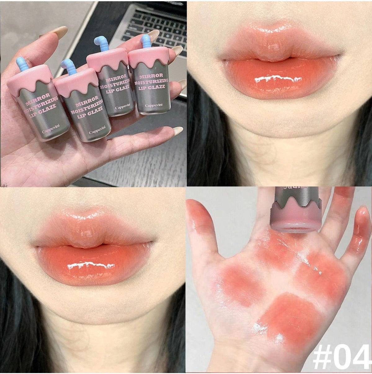 Milkshake Tasarımlı Dudak Parlatıcısı, Nemlendirici Lip Gloss