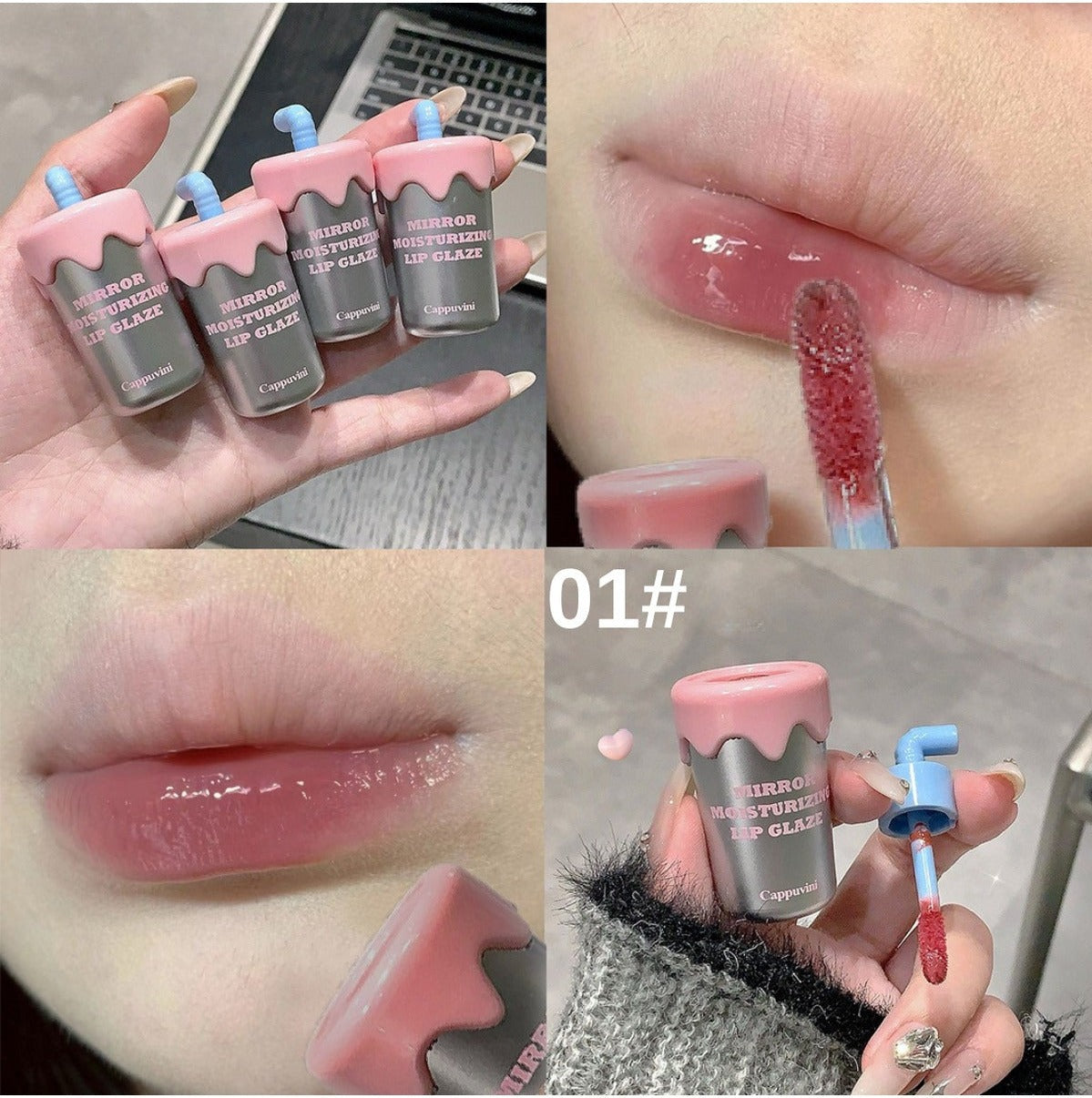 Milkshake Tasarımlı Dudak Parlatıcısı, Nemlendirici Lip Gloss