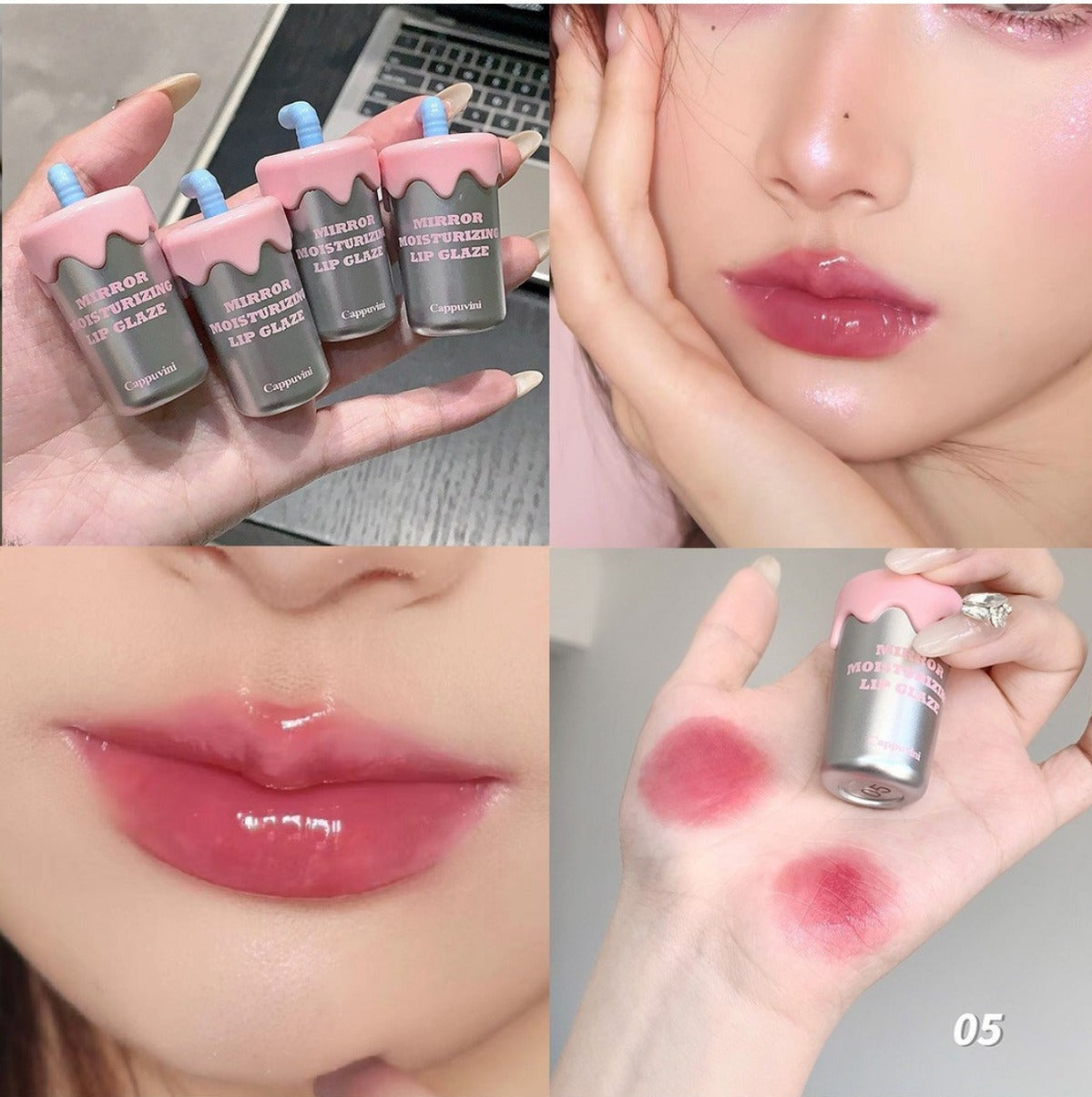Milkshake Tasarımlı Dudak Parlatıcısı, Nemlendirici Lip Gloss