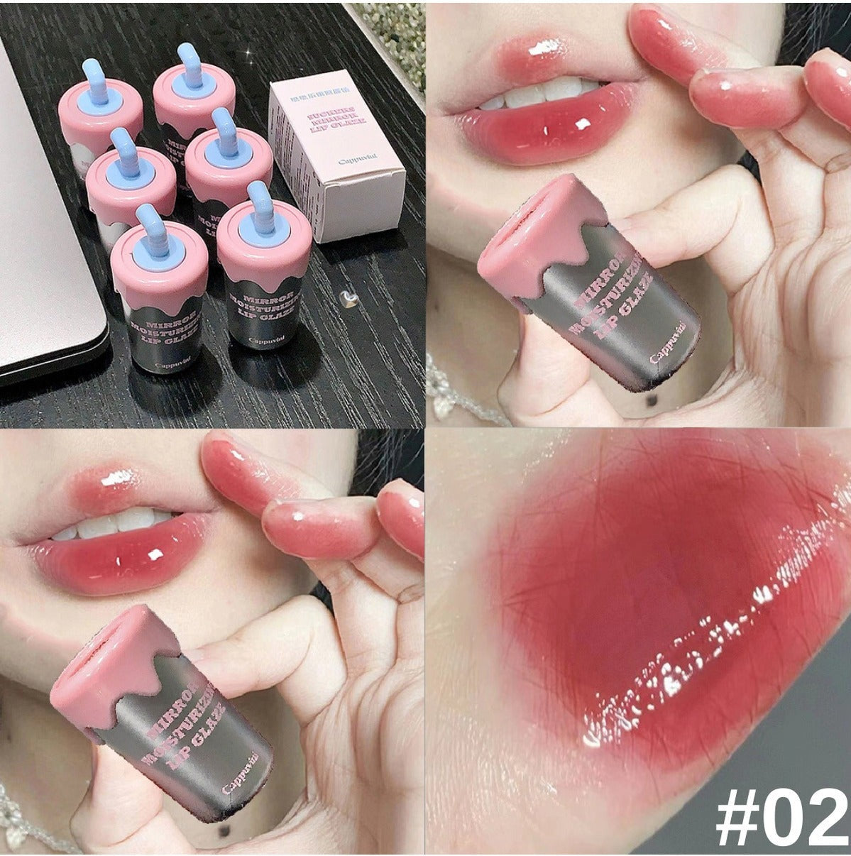 Milkshake Tasarımlı Dudak Parlatıcısı, Nemlendirici Lip Gloss