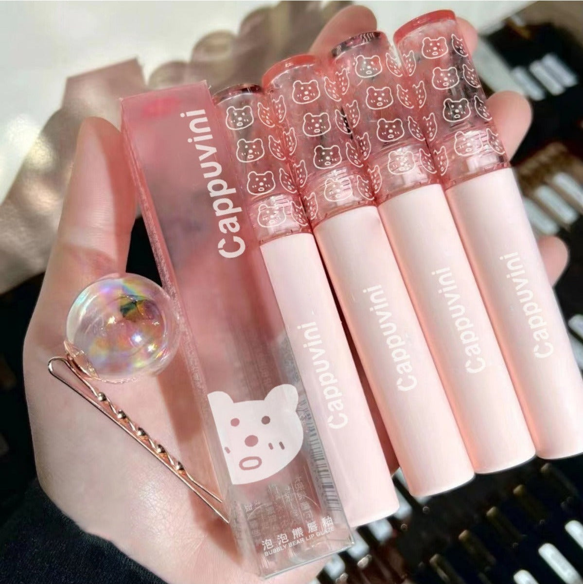 Sevimli Bubble Bear Desenli Likit Ruj