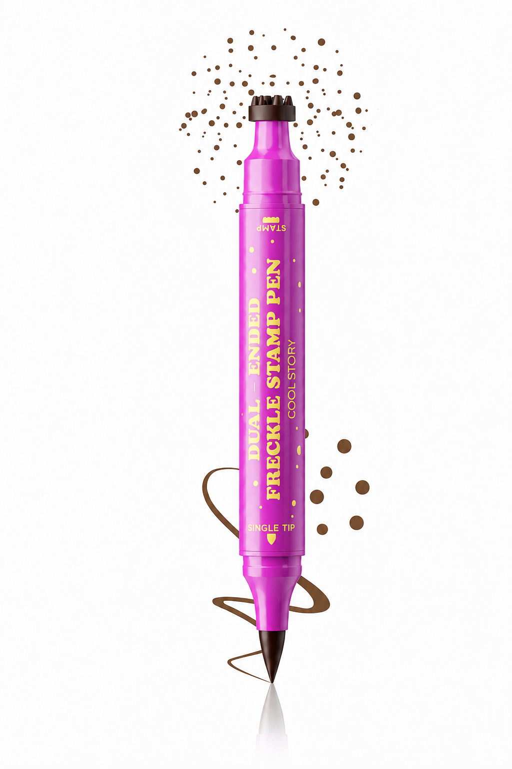 Freckle Stamp Pen Çil Kalemi Çift Uçlu Suya Dayanıklı Doğal Çil Görünümü